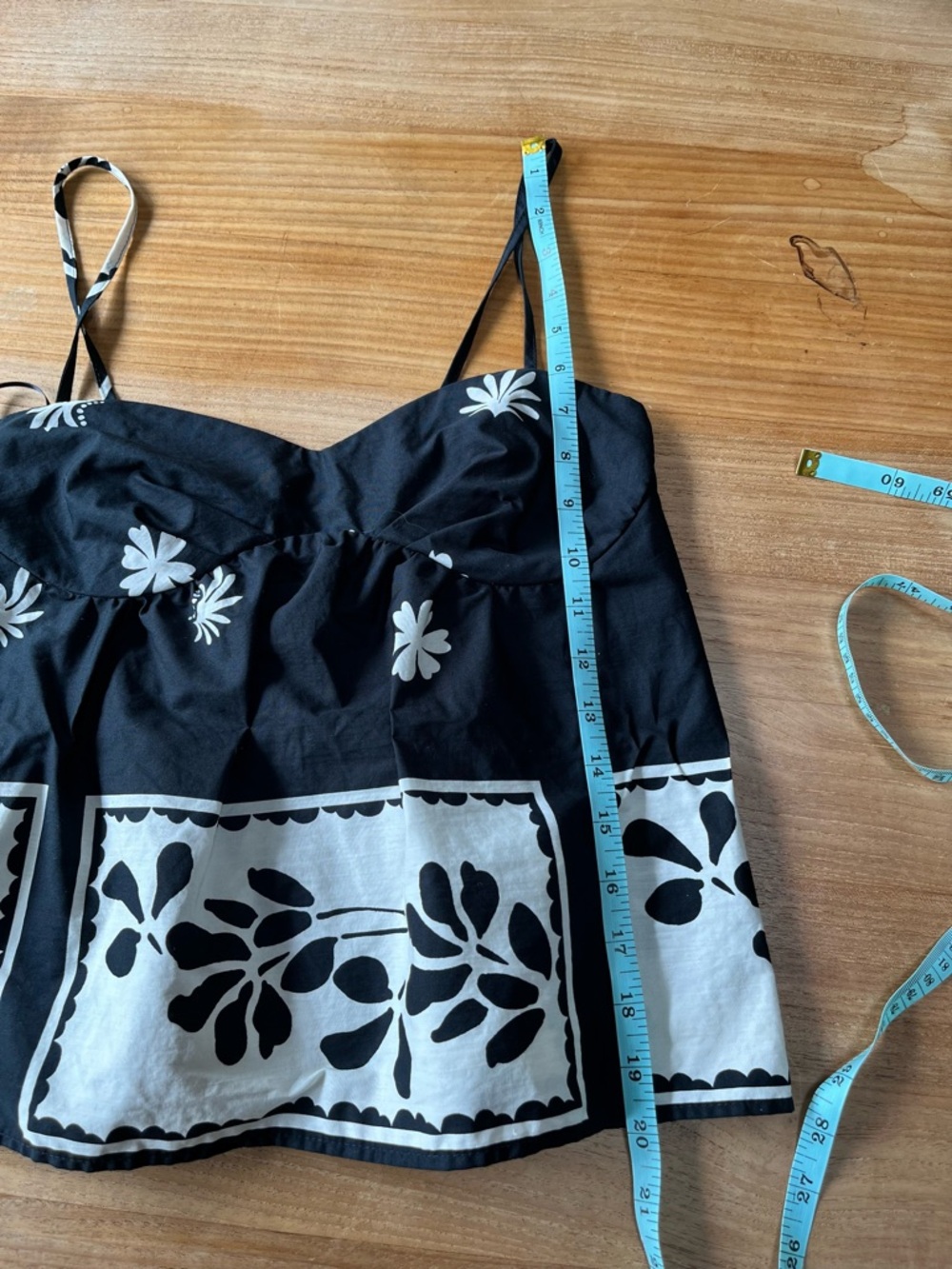 Zara Y2K Black & White Floral Festival Summer Spaghetti Strap - Picture 6 of 6